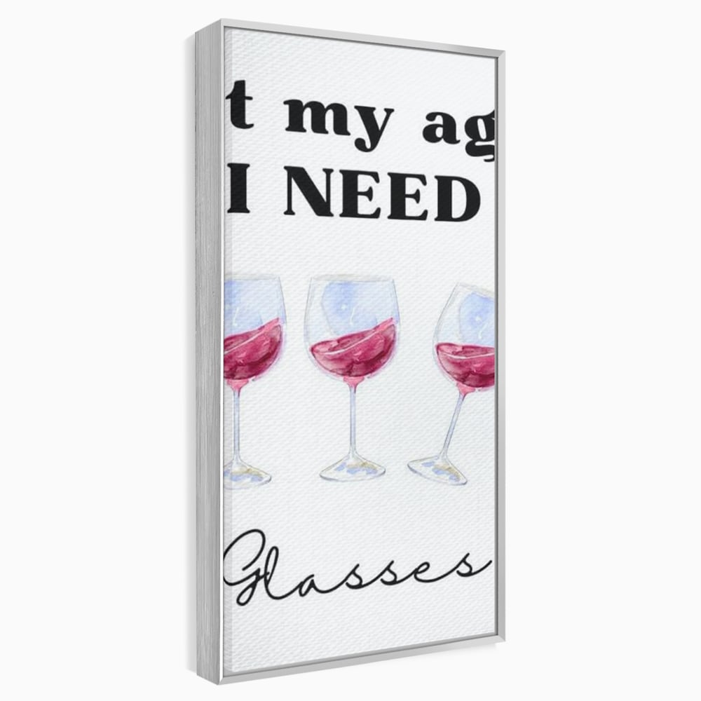 Tablou canvas cu tablou canvas cu pahare de vin si mesaj, in rama de aluminiu argintiu